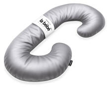 La Bebe™ Maternity Satin Pillow Sì - Duo Art.246555 Satīna audums, pelēks. Daudzfunkcionāls spilvens/pakavs grūtniecēm, ar memory foam