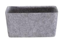4Living Storage box Candy felt with lid grey 32x24x16 cm