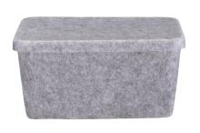 4Living Storage box Candy felt with lid grey 32x24x16 cm