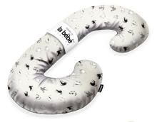 La Bebe™ Maternity Pillow Sì - Duo Art.223738 100% cotton, Gray with a pattern. Multifunctional maternity pillow with memory foam filling