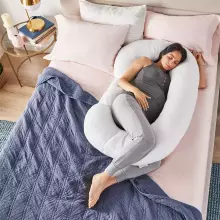 La Bebe™ Maternity Pillow Sì - Duo Art. 223741 100% cotton, Black with a pattern. Multifunctional maternity pillow with memory foam filling