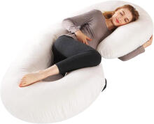 La Bebe™ Maternity Pillow Sì - Duo Art.287550 Linen fabric, grey with pattern. Multifunctional maternity pillow with memory foam filling