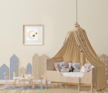 Room Accesories Art.297322 Decorative wall art in frame "Heart" – fluffy textile panel for kids' room