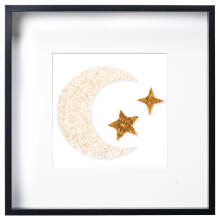 Room Accesories Art.297334 Decorative wall art in frame "Moon" – fluffy textile panel for kids' room