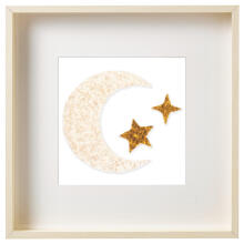 Room Accesories Art.297334 Decorative wall art in frame "Moon" – fluffy textile panel for kids' room