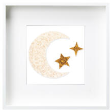 Room Accesories Art.297334 Decorative wall art in frame "Moon" – fluffy textile panel for kids' room