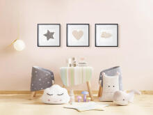 Room Accesories Art.487994 Decorative wall art in frame "Bunny" – fluffy textile panel for kids' room