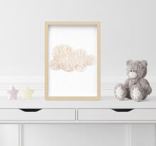 Room Accesories Art.246391 Decorative wall art in frame "Cloud" – fluffy textile panel for kids' room