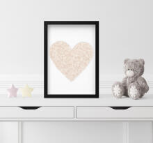 Room Accesories Art.676391 Decorative wall art in frame "Heart" – fluffy textile panel for kids' room