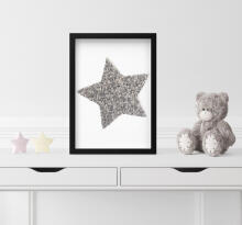 Room Accesories Art.123348 Decorative wall art in frame "Star" – fluffy textile panel for kids' room