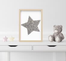 Room Accesories Art.123348 Decorative wall art in frame "Star" – fluffy textile panel for kids' room