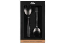 Maku Basic salad servers steel black matt