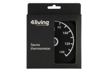 4Living pirts termometrs melns 12x12 cm