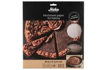 Maku Parchment paper set for baking 3 sizes 60 pcs