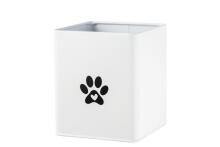 4Living Pet food box Paw white with black lid 14x14x19 cm