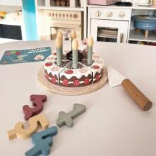 TOOKY TOY Wooden Birthday Cake with Turnip Candles