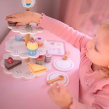 TOOKY TOY Sweets Tray Wooden Stand Cupcakes Cakes