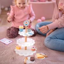 TOOKY TOY Sweets Tray Wooden Stand Cupcakes Cakes