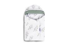 MUSLIN CARRY-COT SWADDLE BLANKET BRANCH GREEN