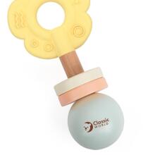 CLASSIC WORLD Wooden Pastel Rattle Teether 2in1 Flower