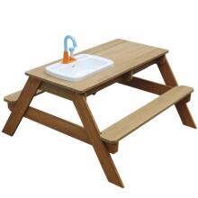 AXI Emily Picnic Table with Bench and Faucet-Operated Sink and Water/Sand Containers