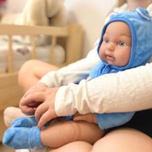 WOOPIE ROYAL Baby Doll in Teddy Bear Suit 46 cm