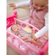WOOPIE ROYAL Baby Doll 36 cm in Outfit with Teddy Bear Feeding Accessories