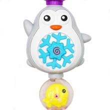 WOOPIE BABY Penguin Bath Water Toy Fish Wheel + Overflow Cup