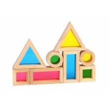 TOOKY TOY Wooden Colored Mirror Blocks Set of 8 pieces FSC
