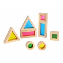 TOOKY TOY Wooden Colored Mirror Blocks Set of 8 pieces FSC