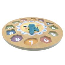 TOOKY TOY Clock Wooden Educational Toy Learning Time Shapes