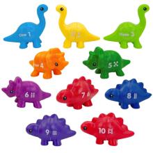 WOOPIE Montessori Learning Numbers Colors Set Dinosaurs to Assemble "Match the Numbers" 10 pcs.