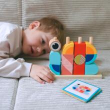 TOOKY TOY Crab Wooden Puzzle Stacks Blocks Pastel