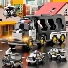 WOOPIE evakuatora komplekts ar 5 automašīnām - Policija