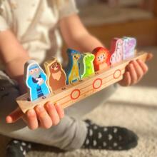 TOOKY TOY Wooden Puzzle for Children Noah and Animals