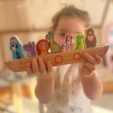 TOOKY TOY Wooden Puzzle for Children Noah and Animals