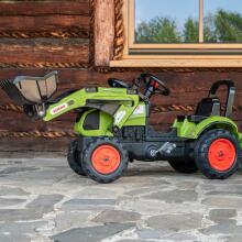 FALK Green Pedal Claas Tractor with Trailer + Horn from 2 Years Old.