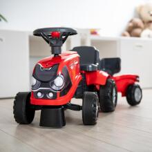 FALK Baby Case IH Ride-On Red Ride-On Tractor with Trailer + accessories from 12 months