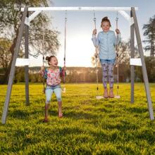 Wooden Swing with Seats Axi Gray Playground