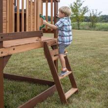 BACKYARD DISCOVERY Echo Heights Wooden Playground Slide Playhouse Kitchen