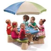 STEP2 Picnic Table with Umbrella and Benches