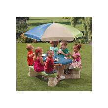 STEP2 Picnic Table with Umbrella and Benches