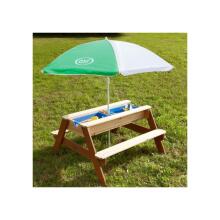 AXI Nick Picnic Table with Bench and Umbrella and Water/Sand Containers