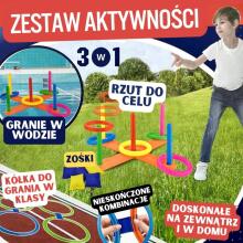 WOOPIE Set 3in1 Serso Hopscotch Cornhole Game Throwing Bean Bags