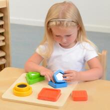 MASTERKIDZ Wooden Shape Sorter Montessori Materials Surface Textures