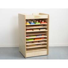 MASTERKIDZ Cabinet for storing educational boards and games 10 pieces Wheels