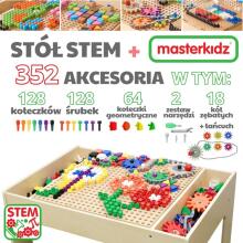 MASTERKIDZ Wooden Educational Table + STEM WALL ACCESSORIES