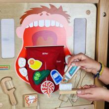 MASTERKIDZ Oral Hygiene Wall Sensory Board Flex Montessori