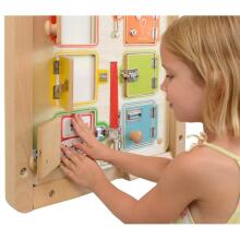 MASTERKIDZ Learning to Open and Close Locks Wall Manipulative Board
