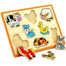 VIGA Wooden Puzzle Farm Animals Puzzle